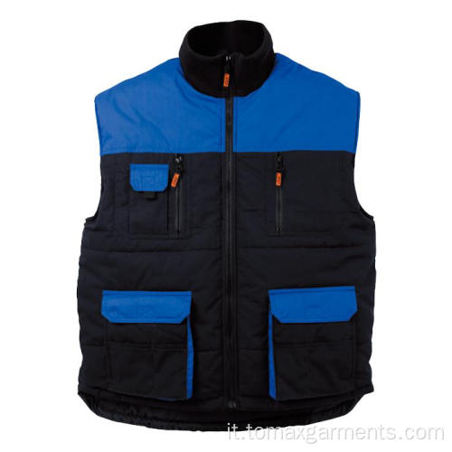 Blu con body warmer nero